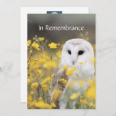 Service commémoratif Invitation Barn Owl Bird Flow (Devant / Derrière)