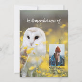 Service commémoratif Invitation Barn Owl Flowers (Devant)