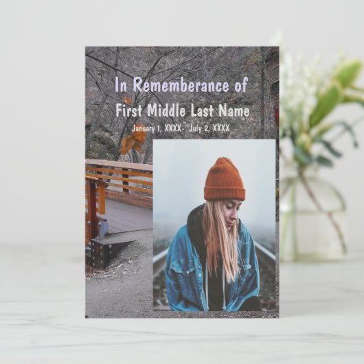 Service commémoratif Invitation Bridge Forêt Arbre (Debout devant)