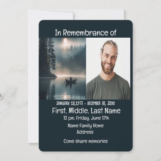 Service commémoratif Invitation Canotage (Devant)