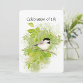 Service commémoratif Invitation Chickadee Oiseau a (Debout devant)