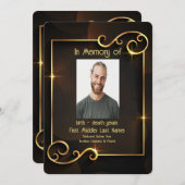 Service commémoratif Invitation classique moderne  (Devant / Derrière)