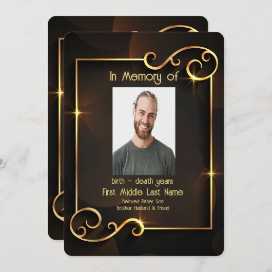 Service commémoratif Invitation classique moderne  (Devant / Derrière)