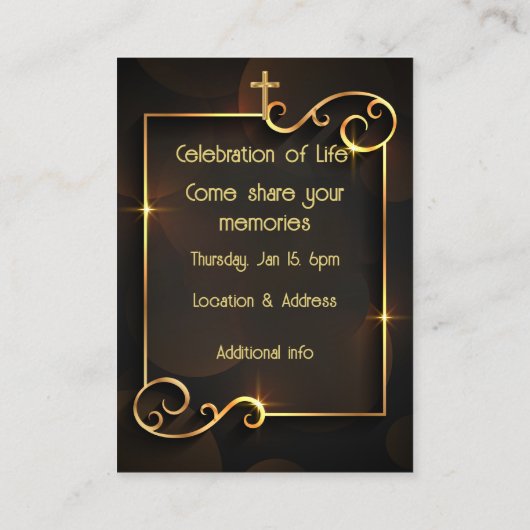 Service commémoratif Invitation classique moderne (Dos)