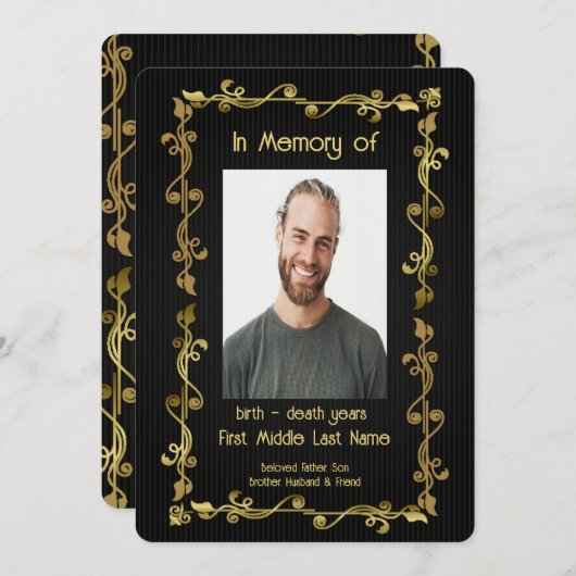 Service commémoratif Invitation classique moderne (Devant / Derrière)