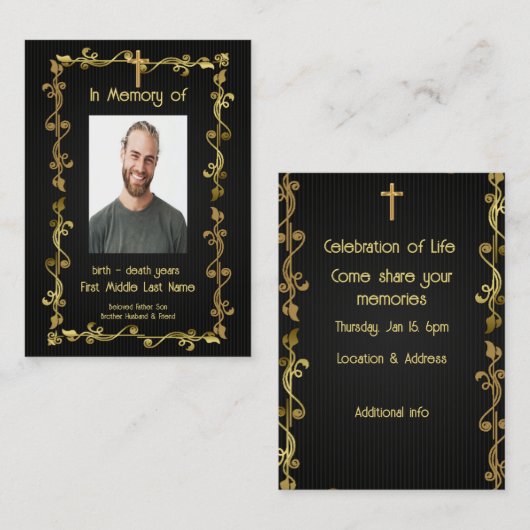 Service commémoratif Invitation classique moderne (Devant / Derrière)