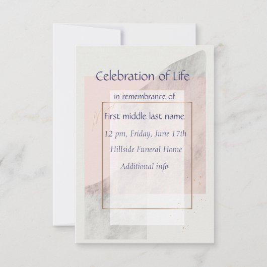 Service commémoratif Invitation Classique Moderne  (Dos)