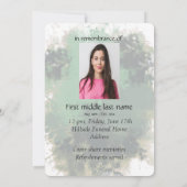 Service commémoratif Invitation cri Chouette Oisea (Dos)