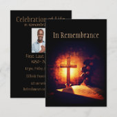 Service commémoratif Invitation Croix de la Bible  (Devant / Derrière)