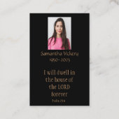 Service commémoratif Invitation Croix de la Bible  (Dos)