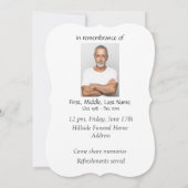 Service commémoratif Invitation de deuil Angel (Dos)