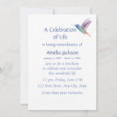Service commémoratif Invitation Hummingbird White  (Dos)