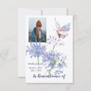 Service commémoratif Invitation Jardin Fleurs papi