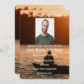 Service commémoratif Invitation Lake Sunset Fishin (Devant / Derrière)