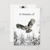 Service commémoratif Invitation Masculine Owl Bird (Devant / Derrière)