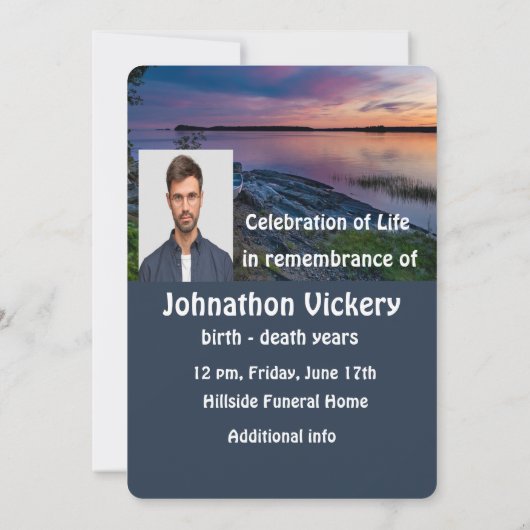 Service commémoratif Invitation Ocean Sunset Boat (Dos)