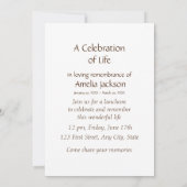 Service commémoratif Invitation Papillon Jardin Fl (Dos)