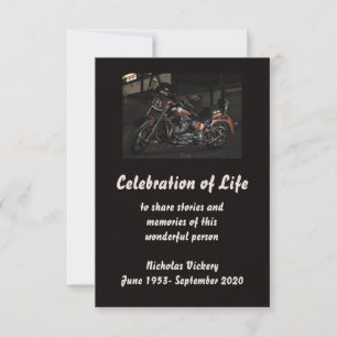 Service commémoratif Invitation personne Motorcycl