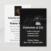 Service commémoratif Invitation Piano Player Music (Devant / Derrière)