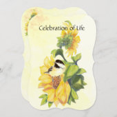 Service commémoratif Invitation Pickadee Bird Sunf (Devant / Derrière)