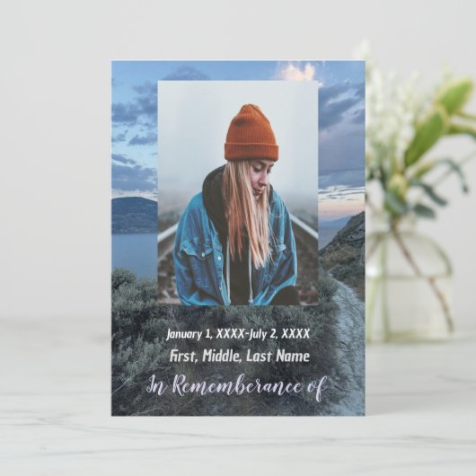 Service commémoratif Invitation Sea Ocean Lake Wav (Debout devant)