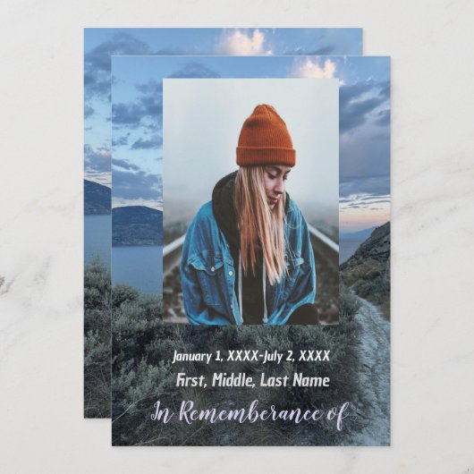 Service commémoratif Invitation Sea Ocean Lake Wav (Devant / Derrière)