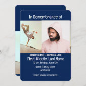 Service commémoratif Invitation Skateboard, Skate  (Devant / Derrière)