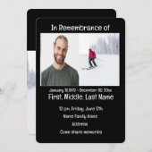 Service commémoratif Invitation Ski de fond (Devant / Derrière)