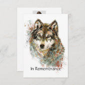 Service commémoratif Invitation Wolf Wildlife Art (Devant / Derrière)