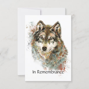 Service commémoratif Invitation Wolf Wildlife Art