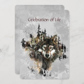 Service commémoratif Invitation Wolf Wolves Animal (Devant / Derrière)