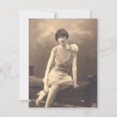 Service commémoratif invitations funéraires à rose (Dos)