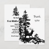 Service commémoratif Merci Masculine Stag Deer Art (Devant / Derrière)