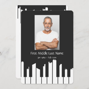 Service commémoratif Musique Invitation Piano Keys