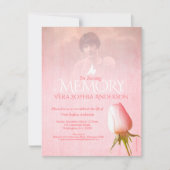 Service commémoratif photo rose rose invitations f (Devant)