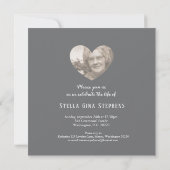 Service commémoratif photo ruban rose invitations  (Dos)