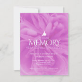 Service commémoratif violet rose invitations funér (Devant)