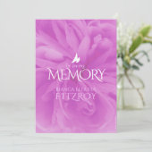 Service commémoratif violet rose programme funérai (Debout devant)