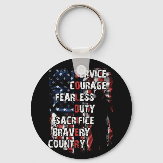 Service Courage Fearless Offer Bravery Land Sleutelhanger (Voorkant)