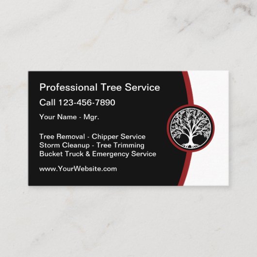 Service d'arbre moderne Nouveaux Cartes de visite (Devant)