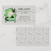 Service de Carte de visite avec chat Siamese (Devant / Derrière)