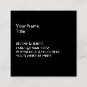 Service de couverture Carte de visite Carré Noir C (Dos)