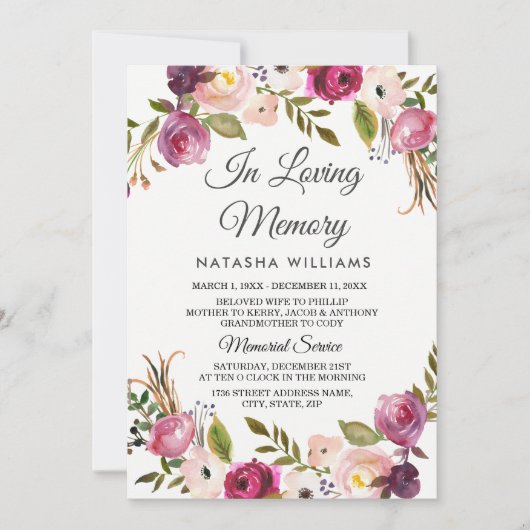 Service de Faire-part botanique Floral (Devant)