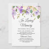 Service de Faire-part commémoratif aux fleurs viol (Devant)