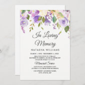 Service de Faire-part commémoratif aux fleurs viol (Devant / Derrière)