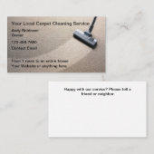 Service de nettoyage de tapis Cartes de visite du  (Devant / Derrière)