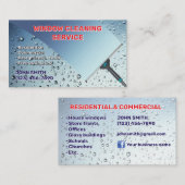 Service de nettoyage de verre Cartes de visite (Devant / Derrière)