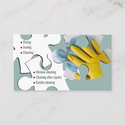 Service de nettoyage des maisons de puzzle Carte d (Devant)