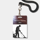 Service de nettoyage du sol Badges de travail (Back with Lanyard)