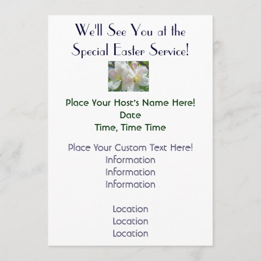 Service de Pâques Programmes d'invitation Église F (Dos)